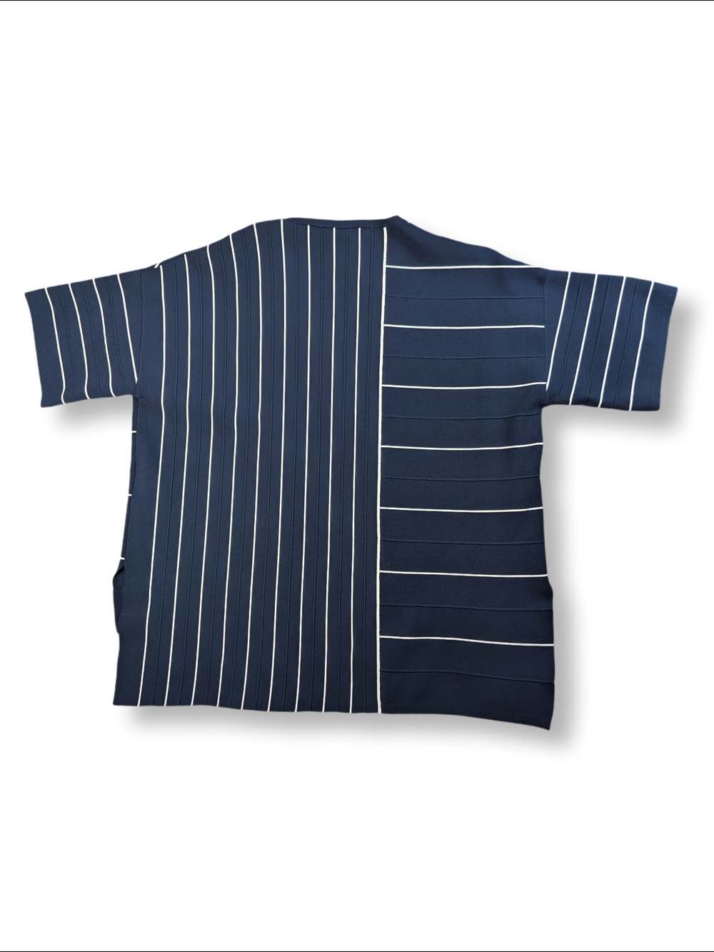 EUC MaxMara Riom Stripe Asymmetric Sweater Navy And White Size Medium SOLD OUT! - Picture 5 of 7